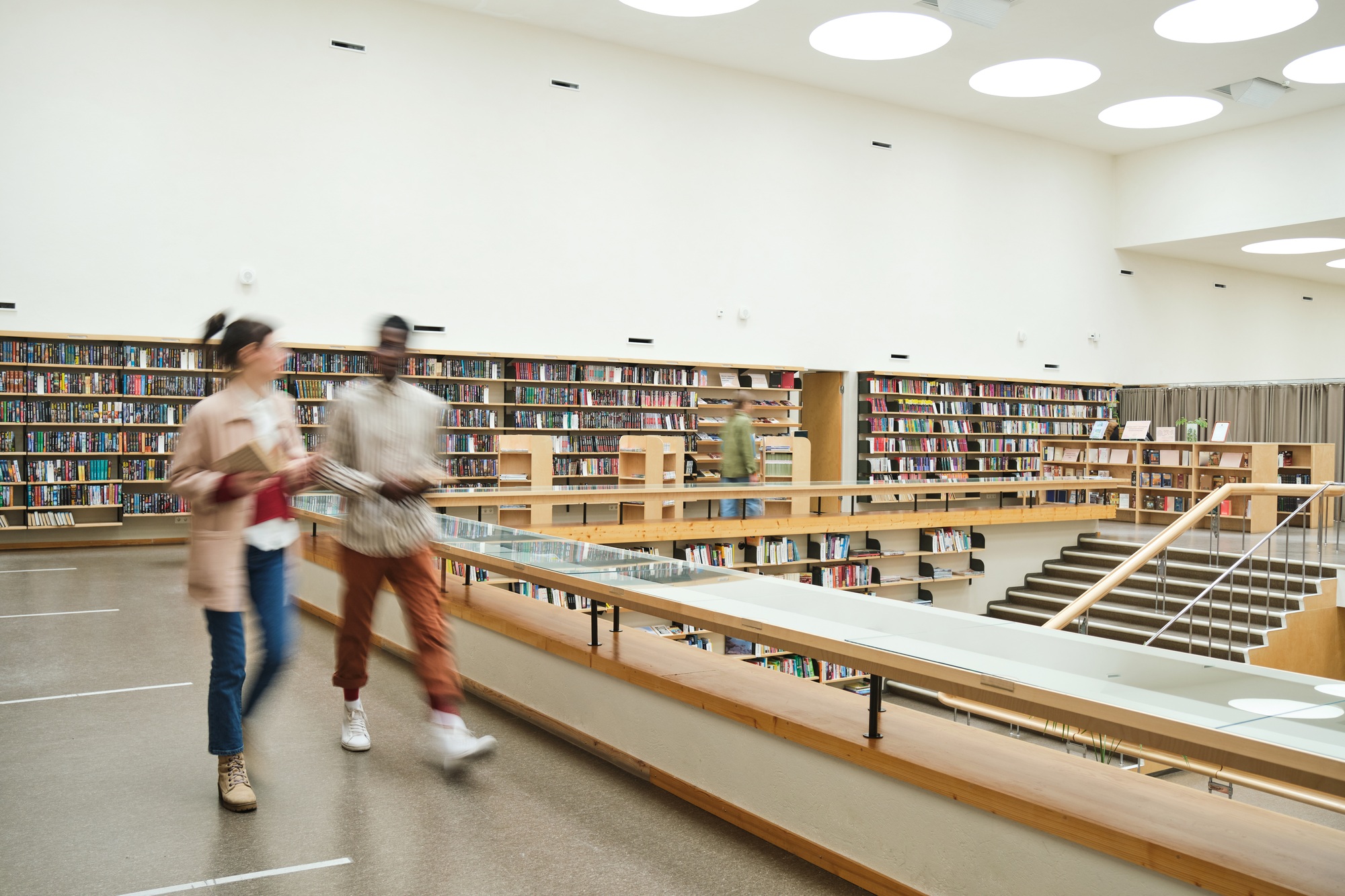 People in the big library